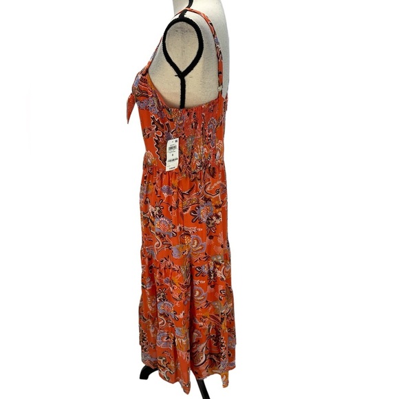 International Concepts Sleeveless Bow Floral Print Sundress - Orange - size 8 - Picture 5 of 11